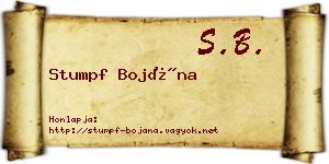 Stumpf Bojána névjegykártya
